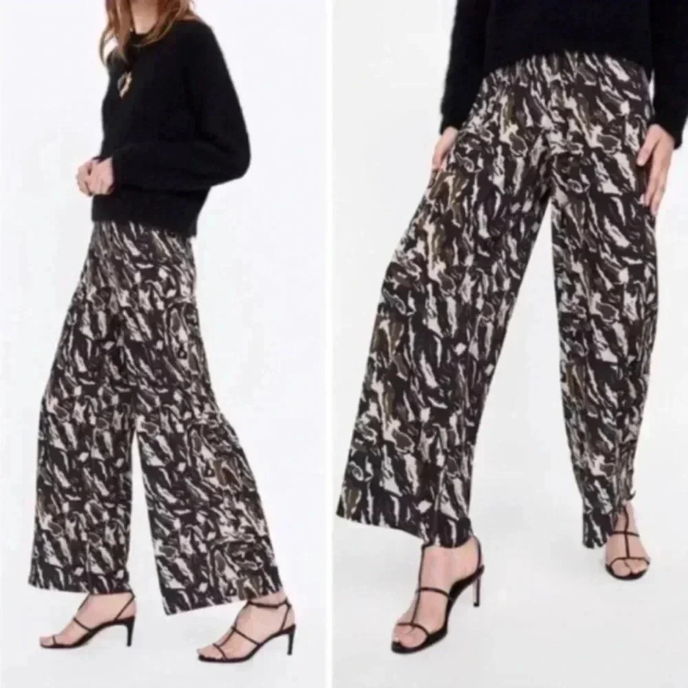 NWT ZARA  WIDE LEG PALAZZO PANT S